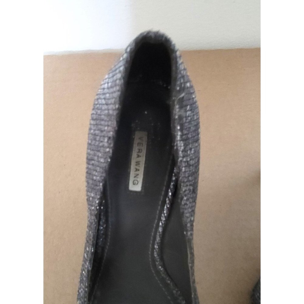 Vera Wang Selima Silver Glitter Peep Toe Platform Stiletto Pumps Womens Size 7 - Picture 11 of 12